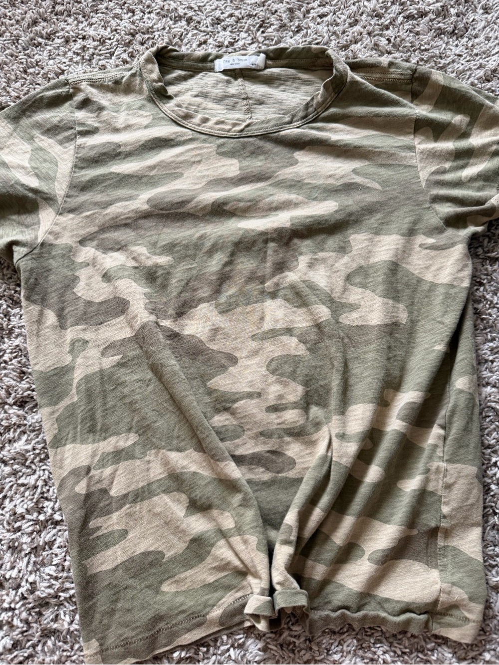 rag & bone Women's Short-Sleeve Camo Tee - Olive & Tan